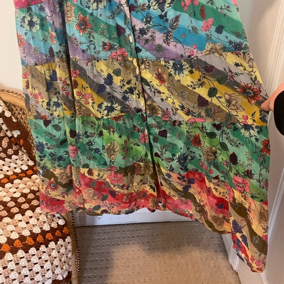 Vintage 60’s Styled By Saybury Floral Patchwork Tiered Day Dress - Picture 9 of 12